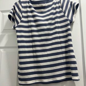 Blue and white striped Madewell Top